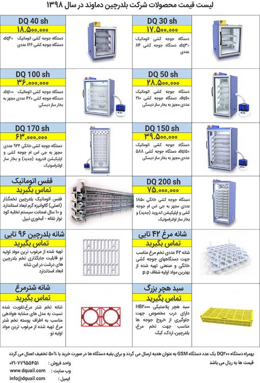 قیمت دستگاه جوجه کشی