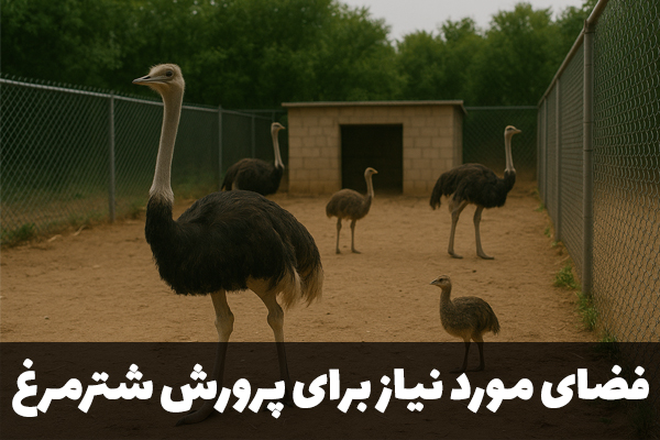 فضای مورد نیاز برای پرورش شترمرغ